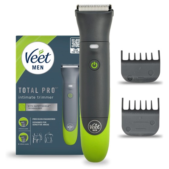 Veet Men Total Pro Intimate Trimmer Rasoio Elettrico Waterproof