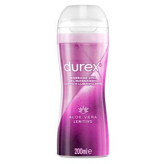 Durex Massage 2in1 Gel Massaggio Corpo e Lubrificante Intimo Lenitivo con Aloe Vera - Flacone da 200ml
